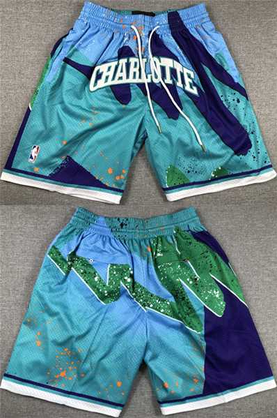 Mens Charlotte Hornets Teal Shorts1->nba shorts->NBA Jersey